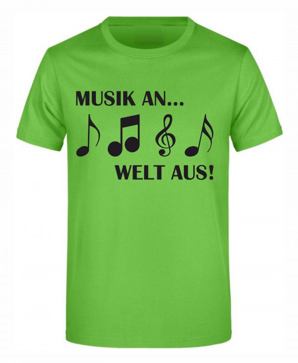 Spruch Shirt „Musik an, Welt aus“ (Kinder) – Bild 3