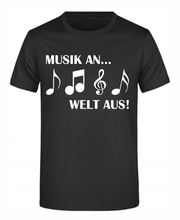 Spruch Shirt „Musik an, Welt aus“ (Kinder) – Bild 4
