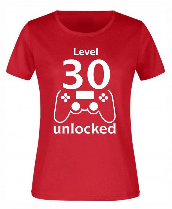 Spruch Shirt „Level 30 unlocked“ (Erw.) – Bild 3