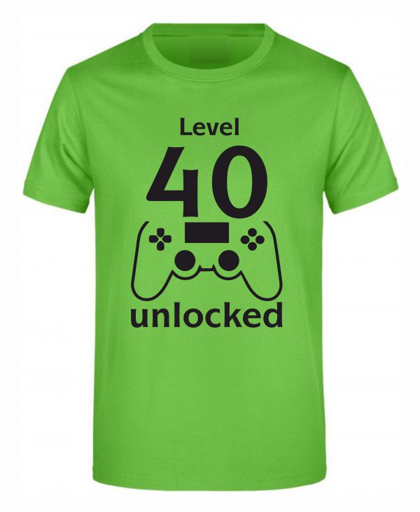 Spruch Shirt „Level 40 unlocked“ (Erw.)