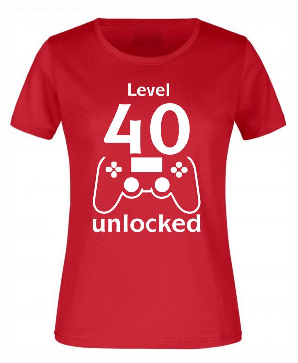 Spruch Shirt „Level 40 unlocked“ (Erw.) – Bild 2