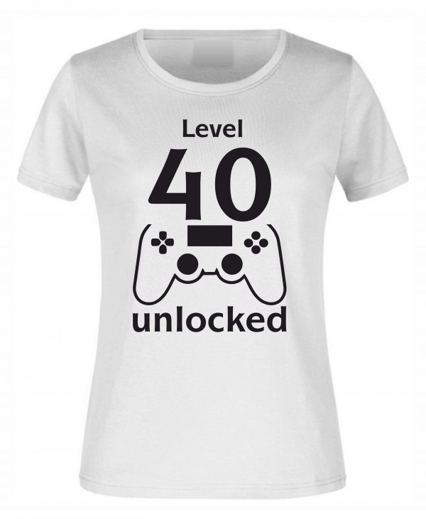 Spruch Shirt „Level 40 unlocked“ (Erw.) – Bild 4
